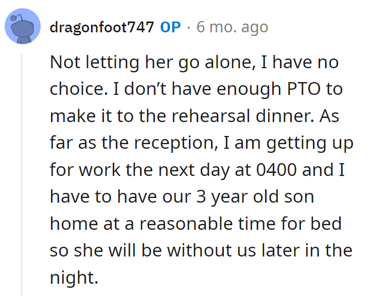 Early work call and toddler bedtime leave no room for late-night receptions!