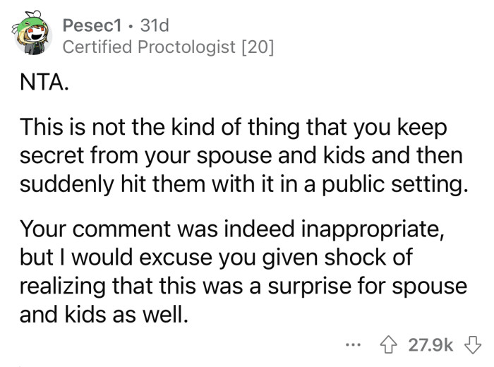 Here's how the Reddit community reacted to the user's post: