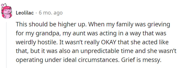 Grief has a way of turning us all into beautifully flawed characters in an unpredictable play.