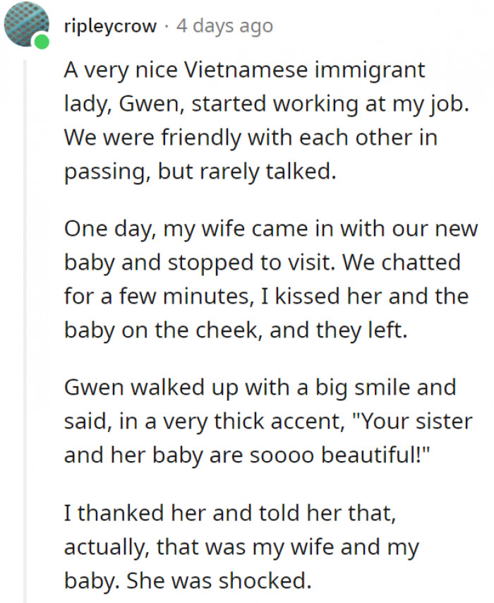 18. How can a man like you have such a beautiful wife?