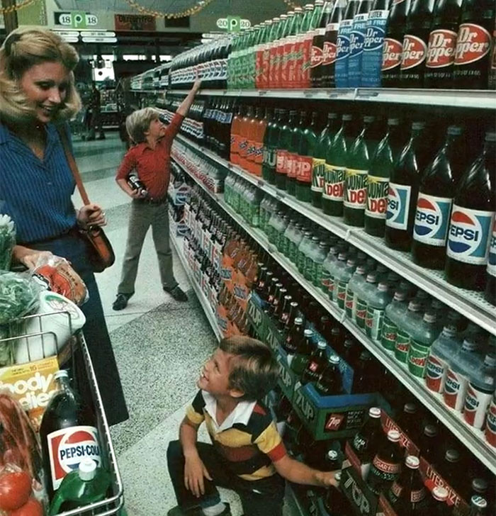 Glass Soda Bottles Were Popular Back Then (Late 1970s/Early 1980s)