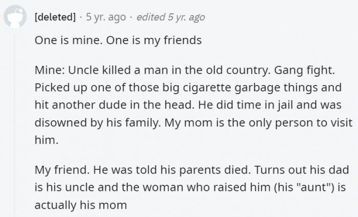 35. The second secret here doesn't make any kind of sense. Why would they do that to the poor kid?