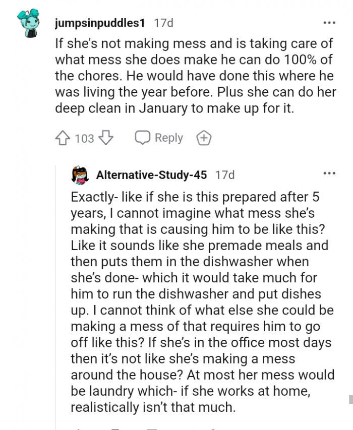 She can do her deep clean in January