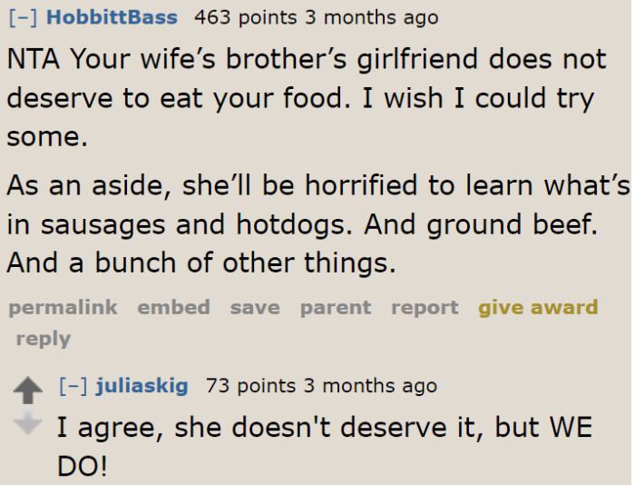 Some Redditors would love to eat the OP's dishes.