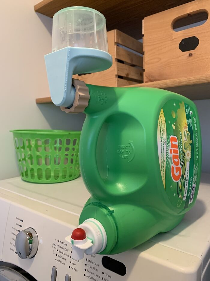 "Printed This To Drain The Cup Back Back Into The Jug Of Laundry Detergent. Works Like A Charm!"