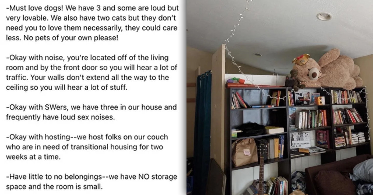 Roommate Wanted Ad Slammed By Online Users For Requiring Potential Renters To Accept An 8x8 Space And A Prostitution-Adjacent Living Situation