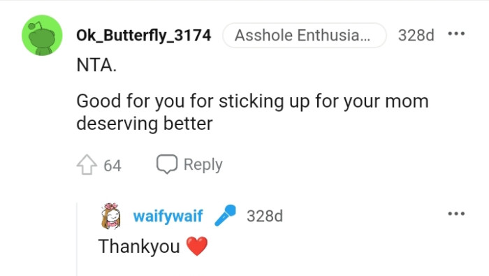 And the comments from other Redditors roll in...