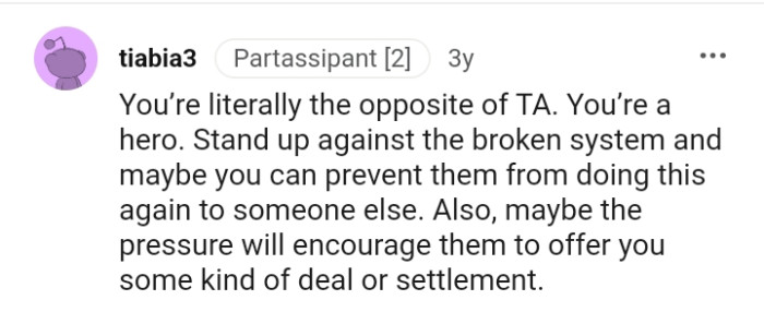 You are standing up against the broken system