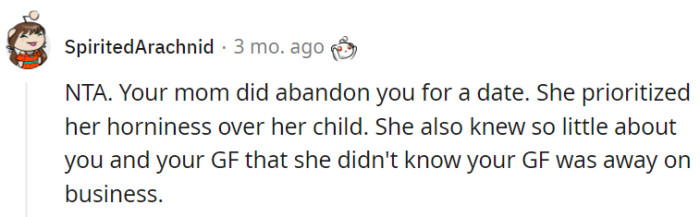 OP's mother chose a date over her own son's birthday!