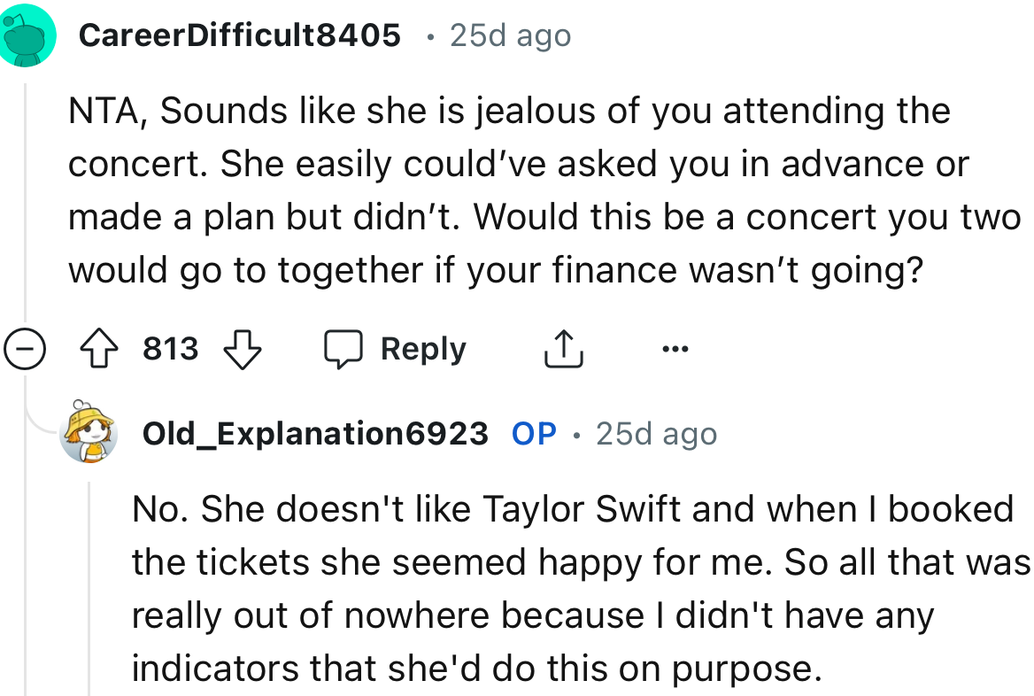 “She easily could’ve asked you in advance or made a plan but didn’t.”