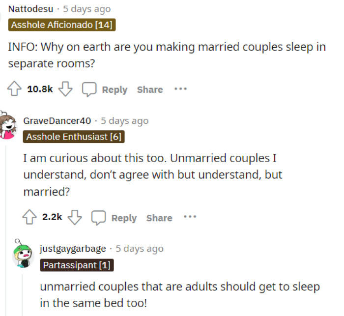 The info needed from people marks this post as NEI, but essentially people are saying that she's TA for expecting this.