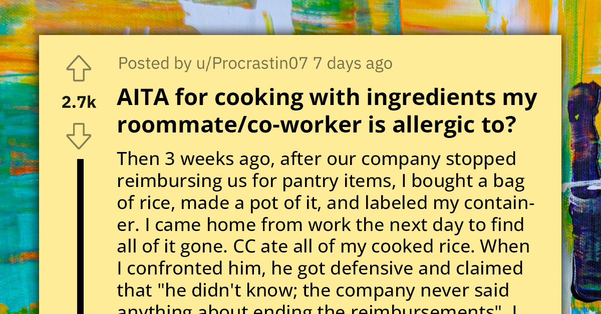 Redditor Accused Of Poisoning After Coworker/Roommate Steals Their Food And Has Allergic Reaction