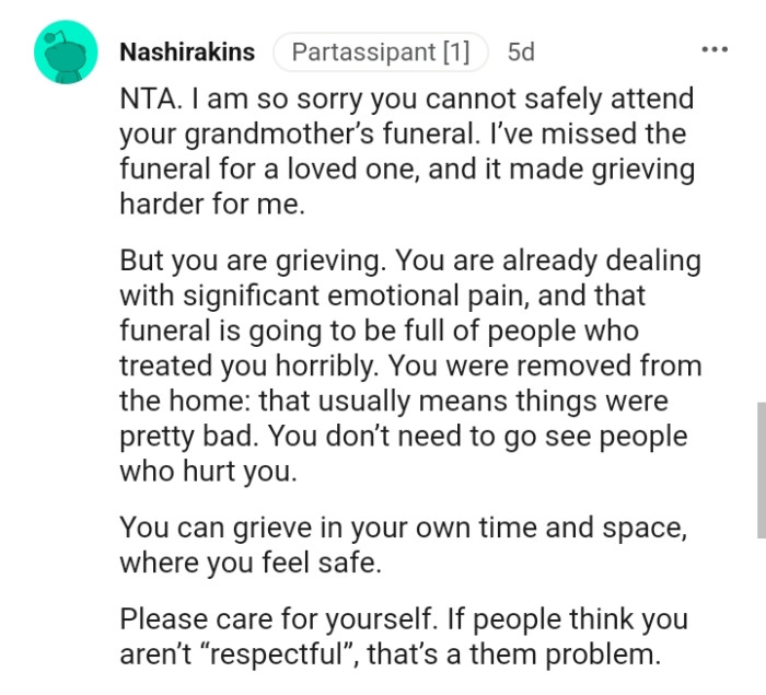 The OP is already dealing with significant emotional pain