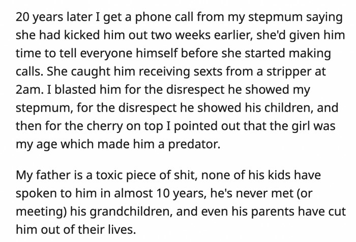 20 years later, he is still playing his games and he's a predator now as well