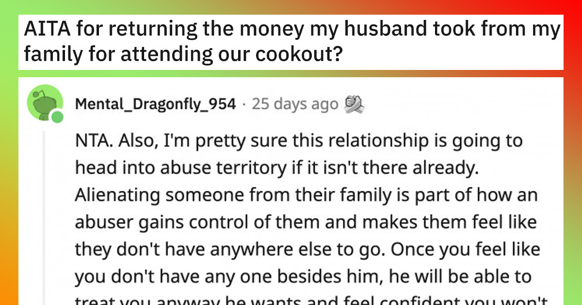 Wealthy Husband Charges His Wife's Family $25 Each For Attending The Cookout He Hosted At His Fancy Home
