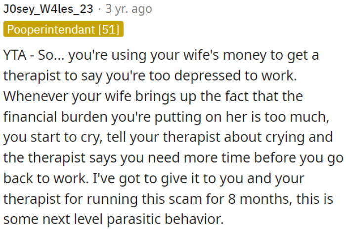 OP has been manipulating this situation