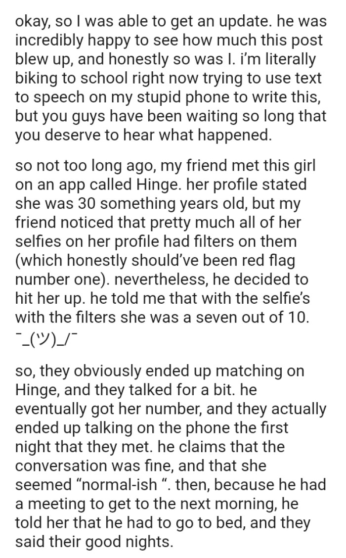 The OP explains the genesis of the whole story, and here it is: