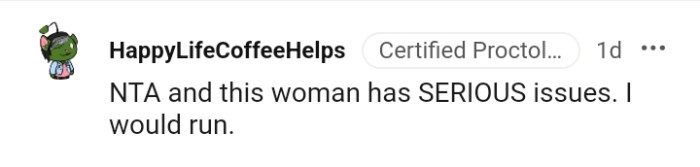 The OP's wife has serious issues