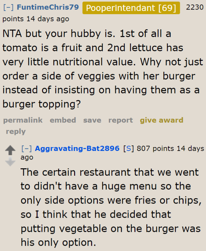 The husband can think of other ways to encourage healthy eating. This is not the way.