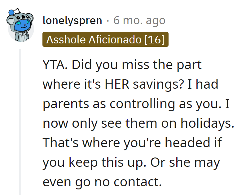 Release the savings, OP.