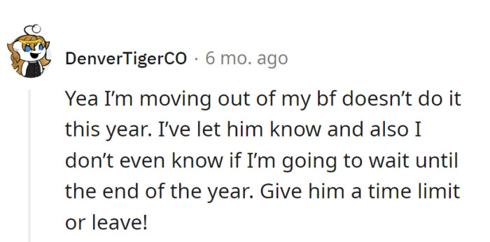 Time to set the relationship GPS: Propose by year-end or she's off the grid.