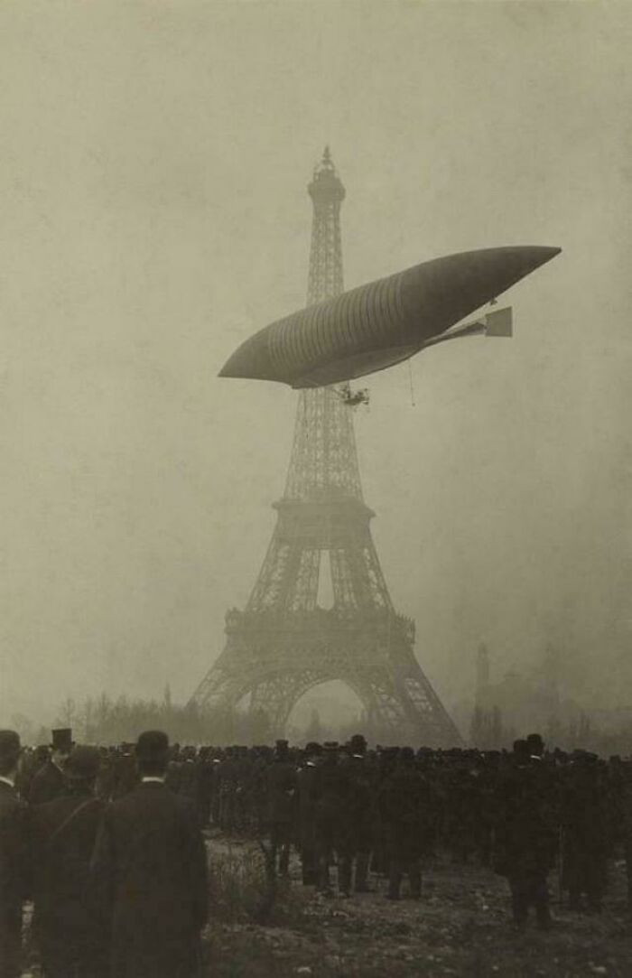 "Lebaudy Brothers Dirigible Over Paris, 1903"