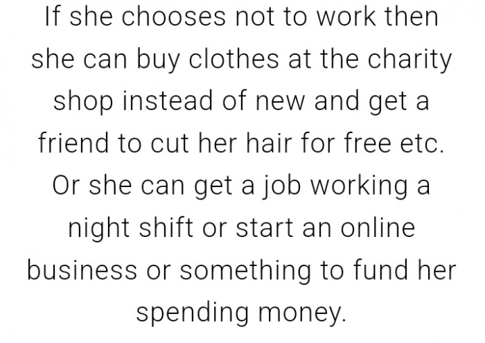 She can buy clothes at the charity