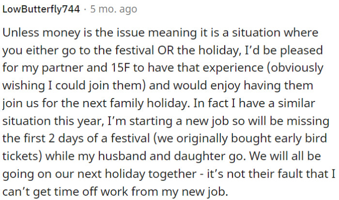 Going on a week-long trip without them seems spiteful, especially when OP's partner wants him to join.