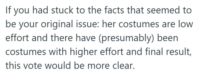 It’s amazing how quickly “low effort costume” turned into “high drama thread.”