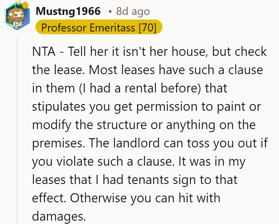 Before wielding the paintbrush, better brush up on the lease. Remember, it's a rental, not a canvas for impromptu artistry!
