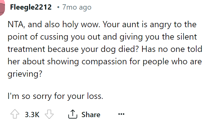 A Redditor said she doesn't have the right to be mad