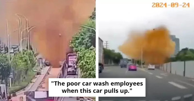 Sewage Pipe Burst Leaves Onlookers In Shock As A Huge "Poo-Cano" Gets Showered Down In Nanning, China