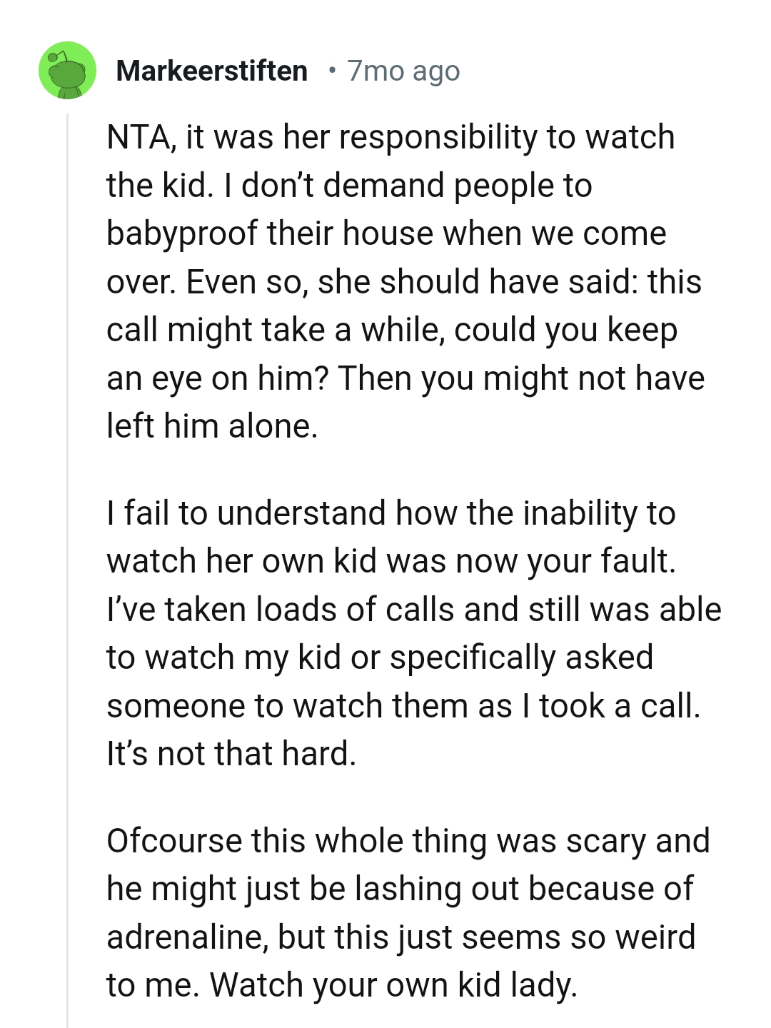 What the OP's friend should have said