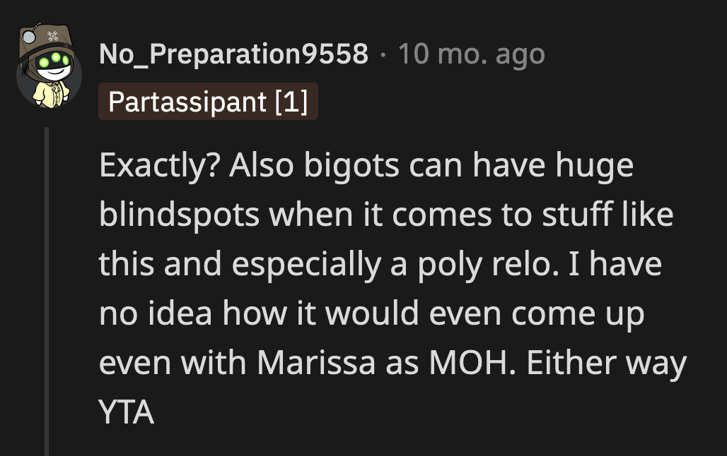 All they would know of her is that she was the maid of honor. If anyone was curious about who she is outside of the wedding, then that's a different private conversation, isn't it?