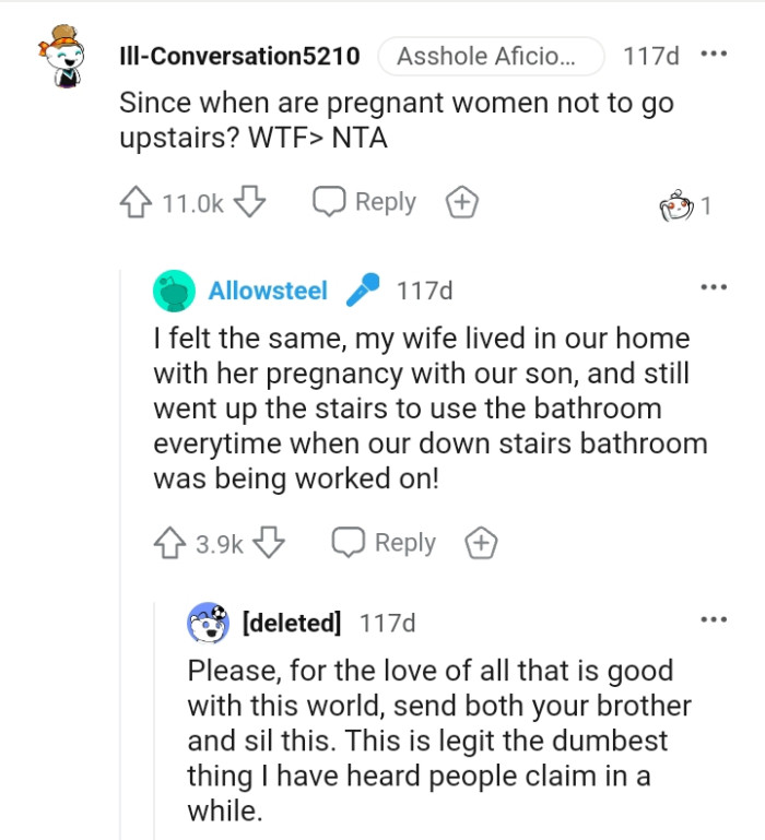 OP's wife lived in their home with her pregnancy with their son