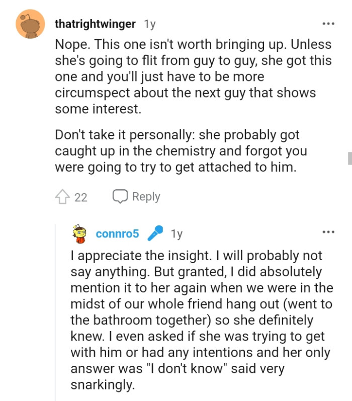 Unless she's going to flirt from guy to guy