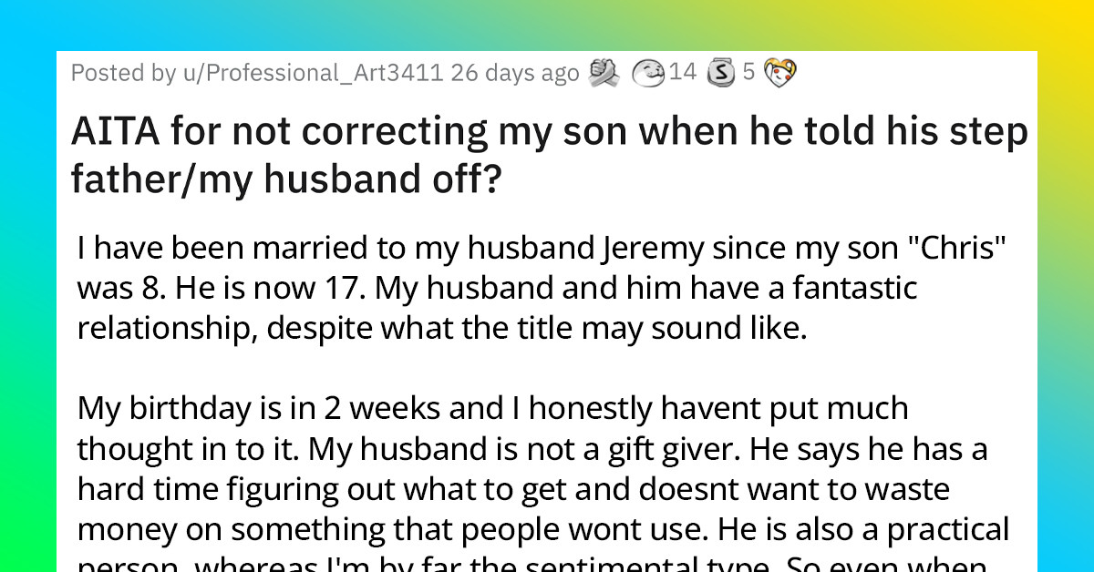 Cheapskate Husband Lowers His Wife's Expectations Over the Years Until His Stepson "Embarrassed" Him When He Gifted His Mom Something Special for Her Birthday