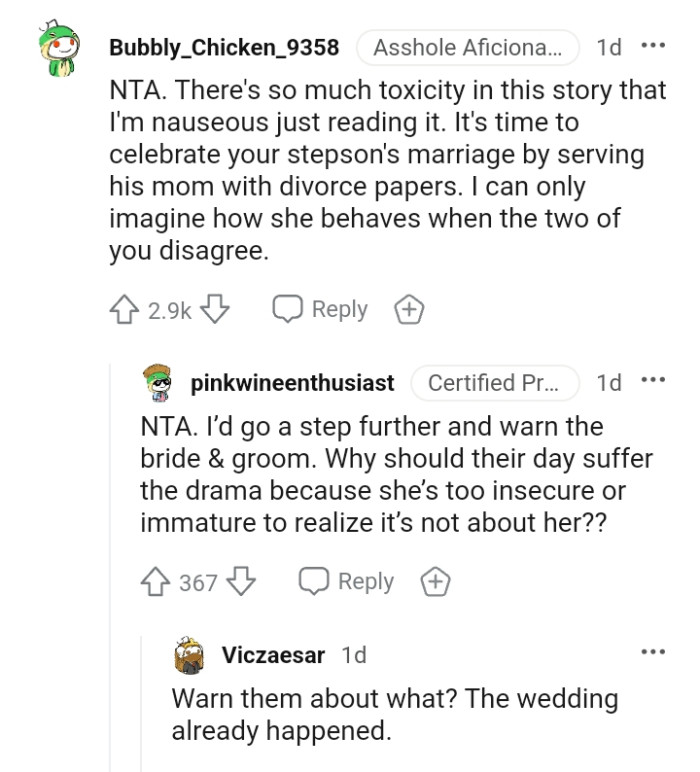 This Redditor can only imagine how she behaves when they have a disagreement