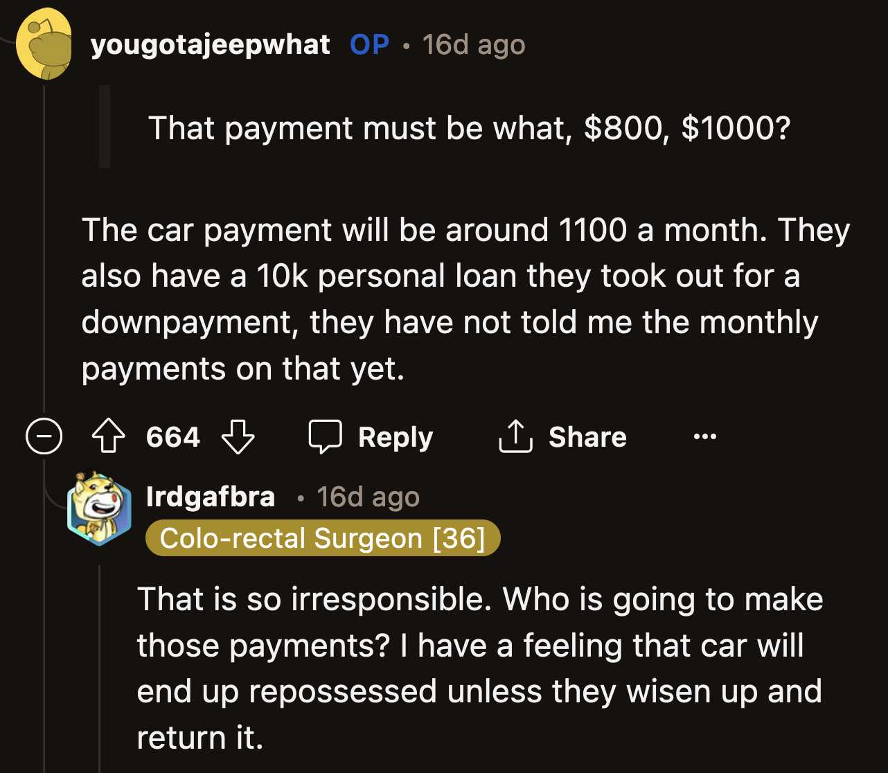 How is she going to afford that with no income?