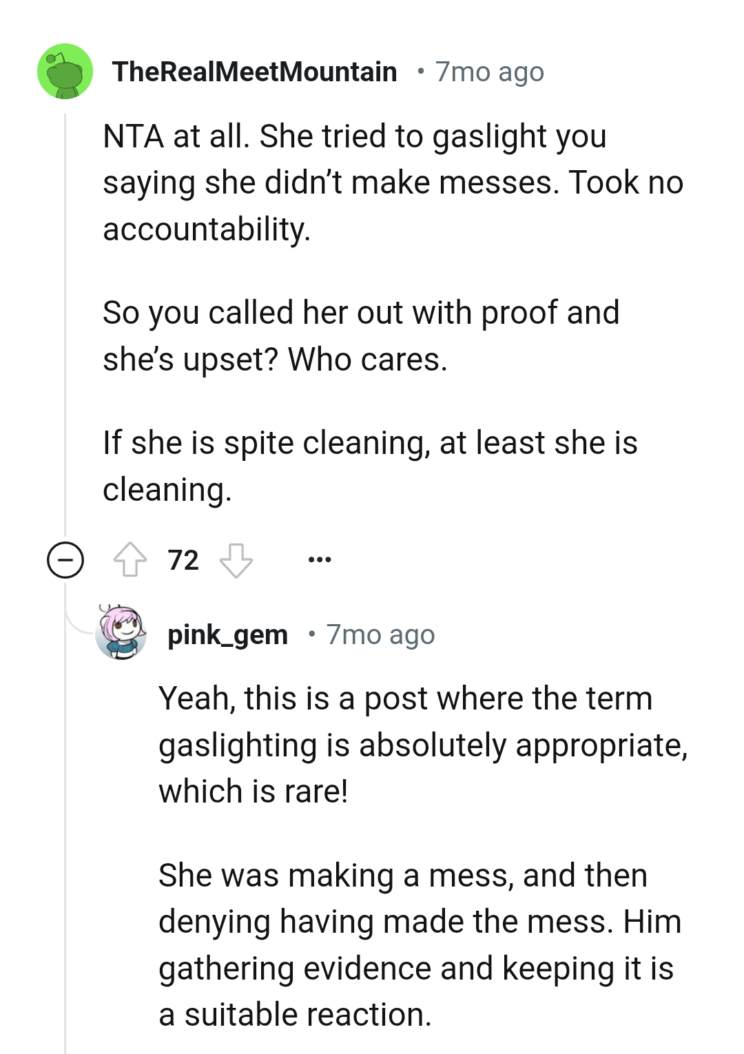 The OP called her out with proof