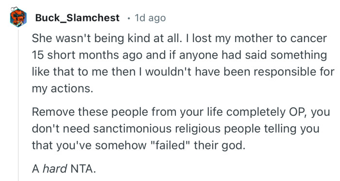 “Remove these people from your life completely OP.”