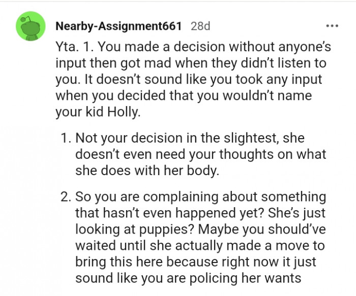 It Is Not Your Decision in the Slightest