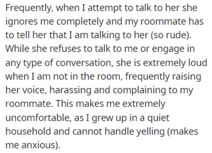 The girlfriend has been nothing but rude towards OP