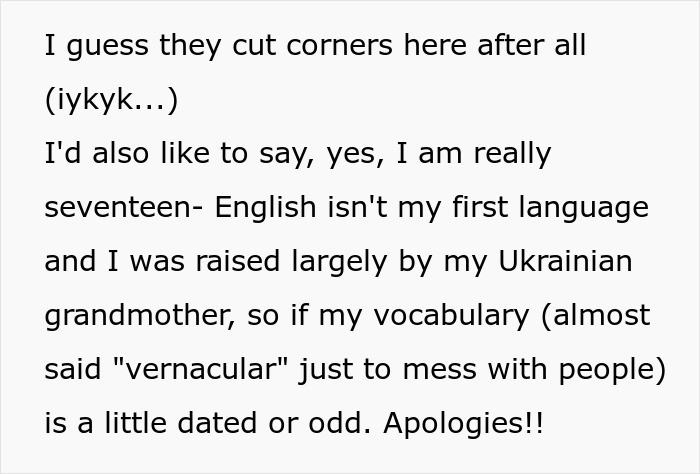 She apologized for her 