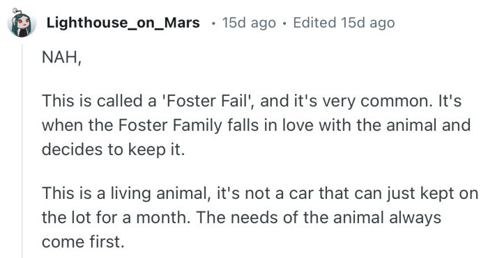 “The needs of the animal always come first.”