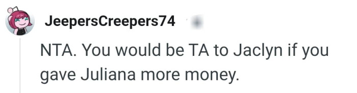 It'll be unfair to the first daughter if OP gave out more money