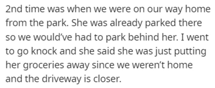 The neighbor didn't show respect for OP's decision