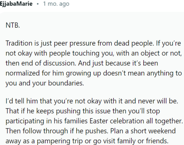 Ensure your well-being and boundaries by opting out of the Easter celebration and following through with alternative plans