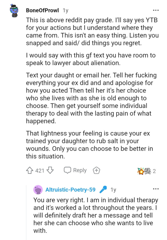 The OP should text her daughter or email her