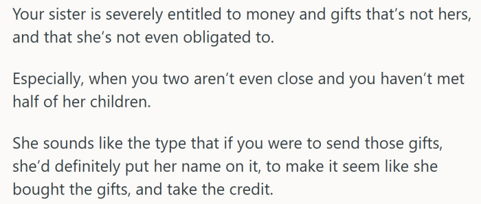 There’s a dry humor to the idea that the presents might arrive only to be rebranded, a small detail that says a lot about trust between them.